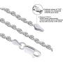 Savlano 925 Sterling Silver 4.5mm Solid Italian Rope Diamond Cut Twist Link Chain Necklace with Gift Box for Men & Women - Made in Italy
