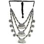 Crunchy Fashion Bollywood Traditional Indian/Bohemian Style Afgani Oxidized Silver Boho Gypsy Tribal Handmade Jewelry Necklace for Women/Girls