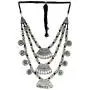 Crunchy Fashion Bollywood Traditional Indian/Bohemian Style Afgani Oxidized Silver Boho Gypsy Tribal Handmade Jewelry Necklace for Women/Girls