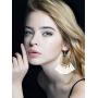 Gejoy Tassel Hoop Earrings Fan-shaped Drop Earrings Dangle Eardrop for Women Girls Party Bohemia Dress Accessory, 3 Pairs