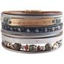 GelConnie Inspirational Leather Cuff Bracelets for Women Yoga Chakra Multi Strands Boho Bracelets Gold Plated Magnetic Bohemian Wrap Bracelet