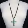 Gypsy Jewels Long Cross Simulated Turquoise Stone Western Style Necklace & Earrings Set Gypsy Jewels Long Cross Simulated Turquoise Stone Western Style Necklace & Earrings Set
