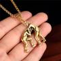 HIJONES Unisex Stainless Steel Wrestling Match Pendant Sport Necklace Gold/Silver