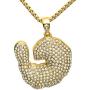 BLINGMC Hip Hop Jewelry Crystal Shrimp Pendant Stainless Steel Bling Creative Necklace