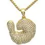 BLINGMC Hip Hop Jewelry Crystal Shrimp Pendant Stainless Steel Bling Creative Necklace