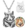 925 Sterling Silver DIY Personalized Pet Cat Dog Tag Necklace Text Engravable Name Picture 16 Shapes Customized from Photo for Women Men Kids