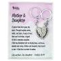 Simple Design 2 Pcs Matching Heart Keychains for Mother & Daughter Jewelry Gift