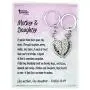Simple Design 2 Pcs Matching Heart Keychains for Mother & Daughter Jewelry Gift