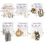 Makone 36 Pairs Fashion Earrings for Women, Stylish Teen Girls Tassel Dangle Earring & Pearl Stud Jewelry Set, Leather/Rattan/Gold/Acrylic Hoop Eardrop for Friend Birthday, Valentine, Christmas Gifts