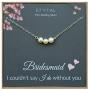 EFYTAL Bridesmaid Gifts, 925 Sterling Silver Cultured Freshwater Pearl Necklace for Bridesmaids, Bridesmaid Proposal Gift, Pendant Jewelry for Women