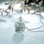 Santuzza 925 Sterling Silver Delicate Cherry Tree Pendants Shiny White Cubic Zirconia Jewelry (Pink/Green)