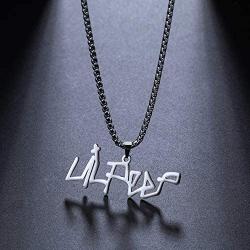 COMTRUDE Lil-Peep Necklace Stainless Steel Rapper Pendant Perfect Gifts for Young Singer Fans (Silver)