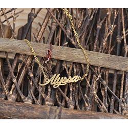 HUAN XUN Custom Name Necklace Personalized Initial Necklaces in Golden Silver