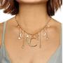 Jovono Gold Moon Star Tassels Necklace Crescent Moon Necklace Jewelry Chain for Women and Girls