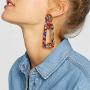ONLYJUMP Acrylic Dangles Drop Earrings for Women Girls Exaggerated Lightweight Colorful Bohemian Rectangle Circle Geometric Resin Statement Earrings