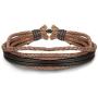 Jstyle 12Pcs Braided Bracelet for Men Beaded Bracelets Wrap Leather Wooden Bracelets Adjustable