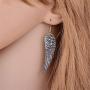 SMALLLOVE Wing Hook Earrings for Women Girls Sterling Silver Plated Vintage Long Angel Feather Charm Dangle Drop Stagement Earring