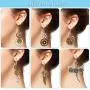 6 Pieces Steampunk Earrings Vintage Clockwork Earrings Clock Gear Earrings Antique Mix-tone Drop Earrings, 6 Styles