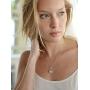 Mariell Eternity Symbol Cubic Zirconia Infinity Wedding Necklace Pendant with Light Ivory Simulated Pearl