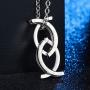 INRENG Unisex Stainless Steel Rings Pendant Necklace Kissing Fish Design Creative Jewelry Free Link Chain