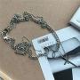 YERTTER Dainty Unique Punk Layering O Ring Chain Choker Necklace Sweater Chain Boho Jewelry Set Layered Cross Pendant Statement Chunky Chain Necklace for Women Man
