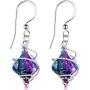 Body Candy Handcrafted 925 Silver Purple Dichroic Drop Dangle Earrings Created with Swarovski Crystals