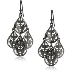 1928 Jewelry Filigree Teardrop Chandelier Earrings