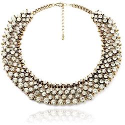 Fun Daisy Grand UK Princess Kate Middleton Hot Gold Tone Rhinestone Fashion Necklace