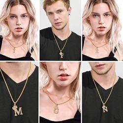 U7 Bling Alphabet Name Jewelry Men CZ Crowned Initial Necklace Statement King Crown Women 18K Gold Plated Cubic Zirconia Letter Pendant 3mm 22'' Rope Chain Necklaces, from A to Z
