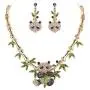 EVER FAITH Austrian Crystal Lovely Panda Bamboo Animal Plant Necklace Earrings Set EVER FAITH Austrian Crystal Lovely Panda Bamboo Animal Plant Necklace Earrings Set