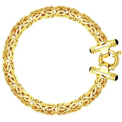 Jewelry Affairs 14k Yellow Gold Byzantine Link Bracelet, 8mm, 7.25'' Jewelry Affairs 14k Yellow Gold Byzantine Link Bracelet, 8mm, 7.25''