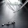 SOSUO 925 Sterling Silver Five-line Chain with Five-Heart Necklace(18'', 20'', 21.6'')