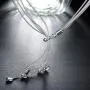 SOSUO 925 Sterling Silver Five-line Chain with Five-Heart Necklace SOSUO 925 Sterling Silver Five-line Chain with Five-Heart Necklace