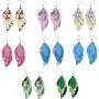 10 Pairs Easter Faux Leather Earrings Set Lightweight Rabbits Eggs Teardrop Dangle Earrings for Women Girls Jewelry