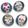 Pizazz Studios 20mm Sugar Skull Snap Charm - 4 Pack