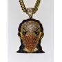 Shop-iGold Men Women 925 Italy Gold Finish Iced Medallion Medusa Mask Charm Ice Out Pendant Stainless Steel Real 6mm Miami Cuban Chain Necklace, Mens Jewelry, Iced Pendant, Miami Cuban Necklace