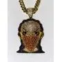 Shop-iGold Men Women 925 Italy Gold Finish Iced Medallion Medusa Mask Charm Ice Out Pendant Stainless Steel Real 6mm Miami Cuban Chain Necklace, Mens Jewelry, Iced Pendant, Miami Cuban Necklace