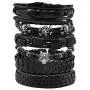 JJDreams 6-10 Pcs Leather Bracelets Set for Women Men Braided Wooden Beads Wrap Cuff Cord Adjustable JJDreams 6-10 Pcs Leather Bracelets Set for Women Men Braided Wooden Beads Wrap Cuff Cord Adjustable