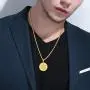 FaithHeart Metatrons Cube Necklace, Stainless Steel or 18K Gold Plated Sacred Geometric Metatron Pendant with 22 Inches Chain Jewelry for Men Spiritual Protection Medal