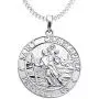 YL St Christopher Necklace Solid 925 Sterling Sliver Personalized Engraved Round Medallion Antiqued Religious Protector Talisman Pendant, Medal/Laced/Locket YL St Christopher Necklace Solid 925 Sterling Sliver Personalized Engraved Round Medallion Antiqued Religious Protector Talisman Pendant, Medal/Laced/Locket