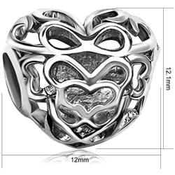 JMQJewelry Christmas Gifts Signature Heart Birthday Birthstone Charms for Bracelets Women Jewelry