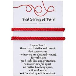 Red String of Fate Good Luck Protection Couples Bracelets for Boyfriend and Girlfriend Him and Her Long Distance Relationships Gifts