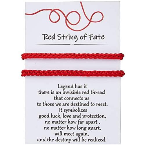 Red String of Fate Good Luck Protection Couples Bracelets for Boyfriend and Girlfriend Him and Her Long Distance Relationships Gifts