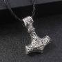 SONGCHANGJEWELRY Norse Viking Necklace for Men - Thors Hammer Mjolnir Stainless Steel Viking Talisman Jewelry Men Mjolnir Compass Amulet Pendantnt