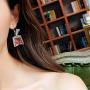 ONEYIM Funny Goldfish Earrings,Water Bag Shape Dangle Hook Earrings Charm Jewelry Gift Earrings for Women Girls-2 Pairs(One Red& One Yellow)