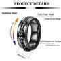 Jstyle 3Pcs Stainless Steel Fidget Band Rings for Women Mens Cool Spinner Rings 6/8MM Wide Wedding Pormise Band Ring Set