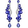 Scarlvambo Womens Austrian Crystal Art Deco Teardrop Pierced Dangle Wedding Earrings Silver-Tone
