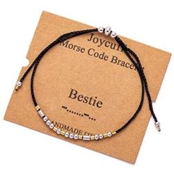 Joycuff Inspirational Morse Code Bracelets for Women Girls Best Friends BFF Birthday Gifts Jewelry for Mom Daughter Sister Trendy Handmade Adjustable Wrap Bracelets