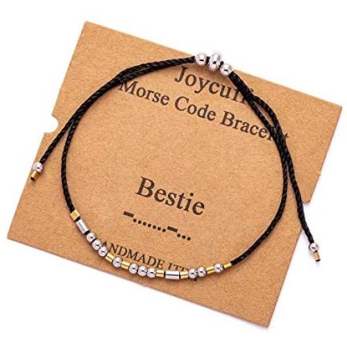 Joycuff Inspirational Morse Code Bracelets for Women Girls Best Friends BFF Birthday Gifts Jewelry for Mom Daughter Sister Trendy Handmade Adjustable Wrap Bracelets