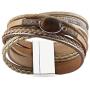 GelConnie Baroque Pearl Leather Wrap Around Bracelet Multi Strand Boho Bracelets Magnetic Cuff Bracelets Bohemian Jewelry for Women, Daughter, Sister